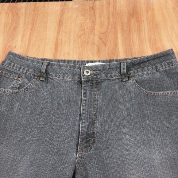 COLDWATER CREEK Natural Waist Bootcut Jeans Sz 16 Wide Leg Black Denim H17600 - Picture 5 of 16